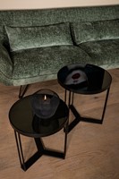 PTMD Remy Black metal coffeetable glass top set a 2-3