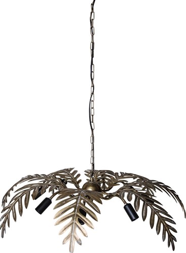 PTMD Moira Gold hanglamp met palm bladeren