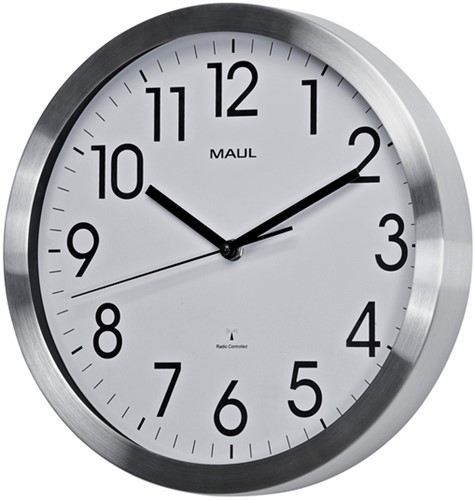 Wandklok MAUL Move RC Ø305x45mm aluminium frame wit incl. batterij-2
