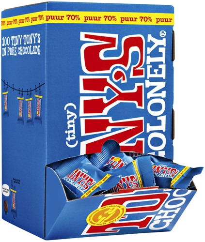 Chocolade Tiny Tony's Chocolonely 100 stuks puur-2