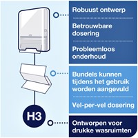 Handdoek Tork H3 Advanced Z-gevouwen 2-laags wit 290163-2