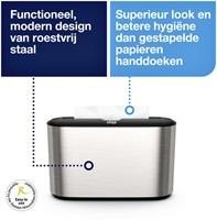 Handdoekdispenser Tork Express Image lijn Countertop Multifold H2 rvs 460005-1