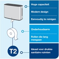 Toiletpapierdispenser Tork Image Lijn Mini jumborol T2 Image-Gesloten- rvs 460006-2