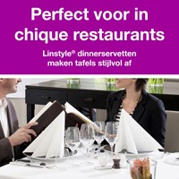 Dinerservet Tork Linstyle Premium 1/4 vouw 1-laags 390x390mm 50 vel wit 478711-2