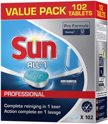 Vaatwastabletten Sun All-in-one 102 stuks