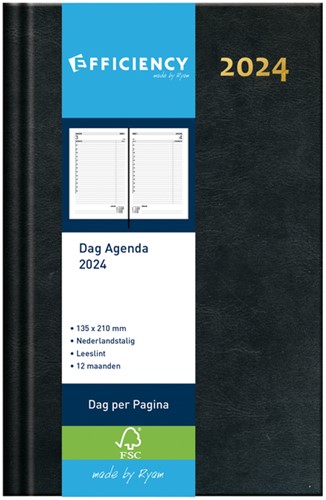 Agenda 2025 Ryam Efficiency Baladek 1dag/1pagina zwart