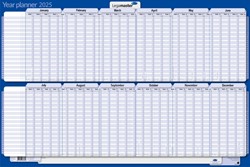 Projectplanner 2025 Legamaster 90x60cm horizontaal gelamineerd Engelstalig