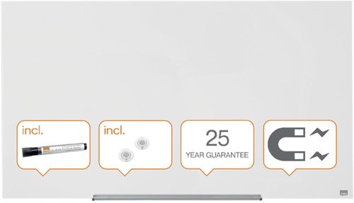 Glasbord Nobo Impression Pro 1260x711mm briljant wit