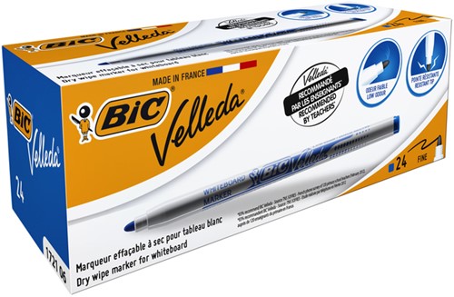 Viltstift Bic 1721 whiteboard rond blauw 1.5mm-2