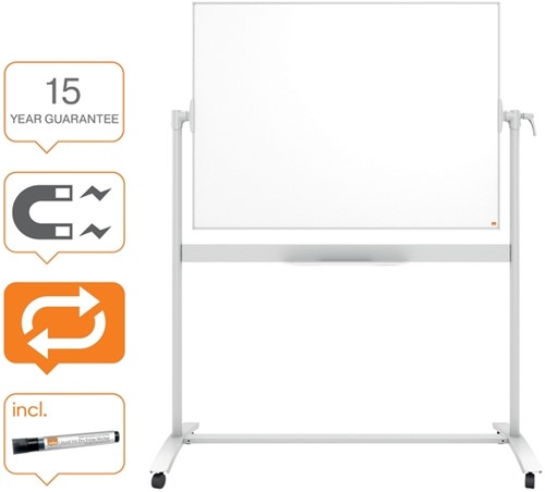 Whiteboard Nobo kantelbord mobiele 90x120cm staal-3