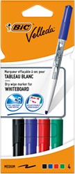 Whiteboardmarker Bic Velleda 1744 rond medium assorti kartonnen etui à 4 stuks