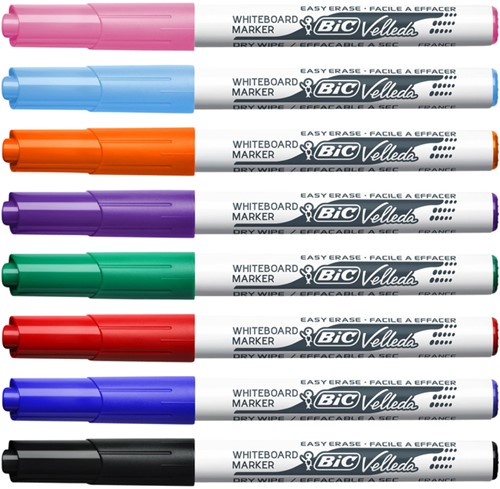 Whiteboardmarker Bic Velleda 1748 rond medium assorti blister à 8 stuks-2