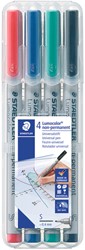 Viltstift Staedtler Lumocolor 311 non permanent S set à 4 assorti