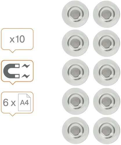 Glasbordmagneet Nobo extra sterk 32mm 10 stuks-3