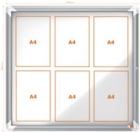 Vitrinekast Nobo draaideur voor binnen 6x A4 magnetisch-2