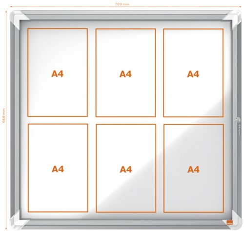 Vitrinekast Nobo draaideur voor binnen 6x A4 magnetisch-2