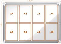 Vitrinekast Nobo draaideur voor binnen 8x A4 magnetisch-2