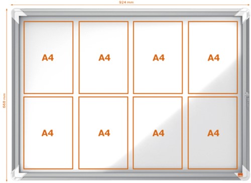 Vitrinekast Nobo draaideur voor binnen 8x A4 magnetisch-2