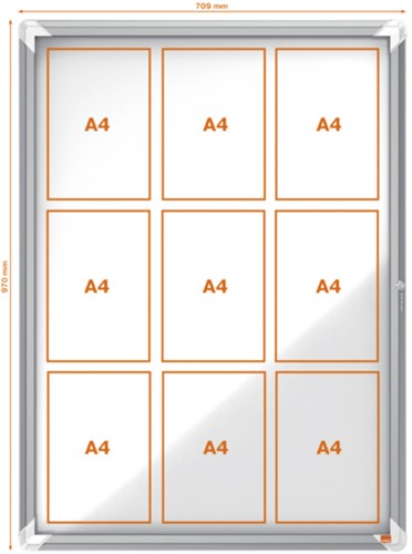 Vitrinekast Nobo draaideur voor binnen 9x A4 magnetisch-2