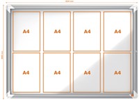 Vitrinekast Nobo draaideur voor buiten 8x A4 magnetisch-2