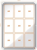 Vitrinekast Nobo draaideur voor buiten 9x A4 magnetisch-2