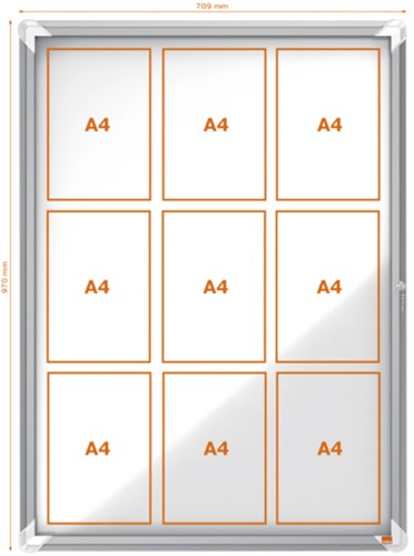 Vitrinekast Nobo draaideur voor buiten 9x A4 magnetisch-2