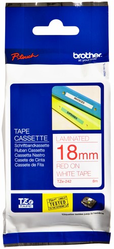 Labeltape Brother P-touch TZE-242 18mm rood op wit-3