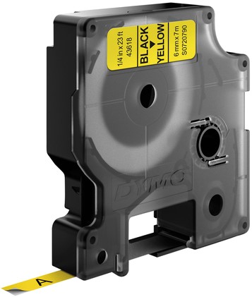Labeltape Dymo 43618 D1 720790 6mmx7m zwart op geel-3