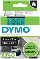 Labeltape Dymo 40919 D1 720740 9mmx7m zwart op groen