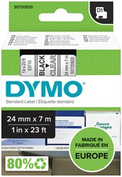 Labeltape Dymo 53710 D1 720920 24mmx7m zwart op transparant