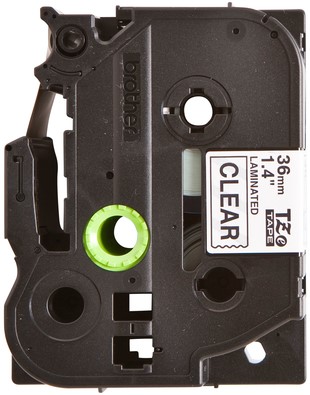 Labeltape Brother P-touch TZe-161 standaard 36mm zwart op transparant
