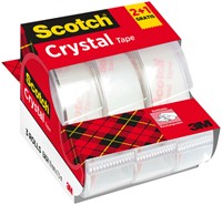 Plakband Scotch Crystal 600 19mmx7.5m transparant 2+1 gratis + handdispenser