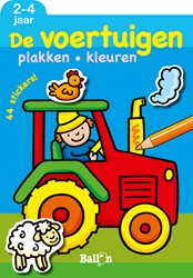 De voertuigen Plakken en kleuren 2-4 jaar