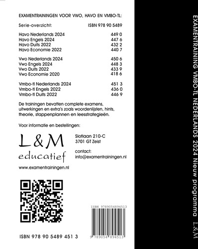 Examentraining Vmbo-tl Nederlands 2024-2