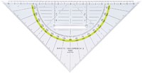 Geodriehoek Aristo 1555/2 225mm met greep transparant-2