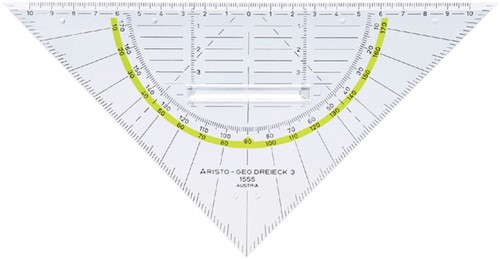 Geodriehoek Aristo 1555/2 225mm met greep transparant-2