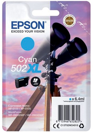 Inktcartridge Epson 502XL T02W2 blauw HC