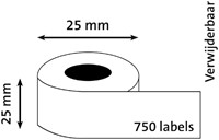 Etiket Dymo 11253 labelwriter 25x25mm verwijderbaar 750stuk-1