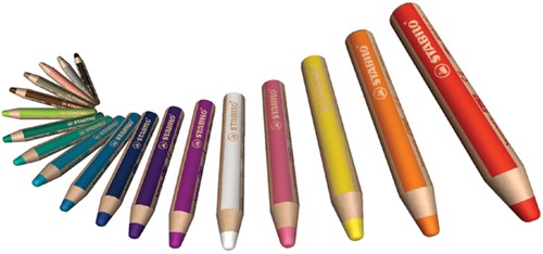 Kleurpotloden STABILO 880 woody 3 in 1 Arty inclusief puntenslijper assorti etui à 6 stuks-2