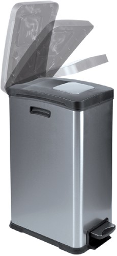 Afvalbak EKO Rejoice pedaalemmer 30 liter mat RVS-2