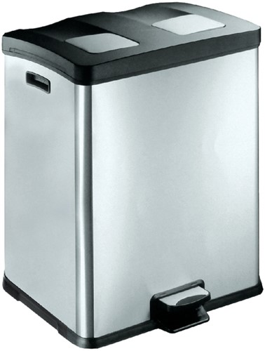 Afvalbak Rejoice RVS met kunststof binnenbak 2x30liter