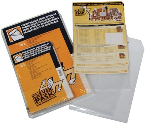 Envelop CleverPack akte A4 220x300mm zelfklevend transparant pak à 50 stuks-2
