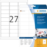 Etiket HERMA 4347 63.5x29.6mm verwijderbaar wit 675stuks