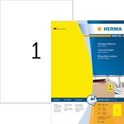 Etiket HERMA 4401 210x297mm A4 geel 100stuks