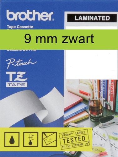 Labeltape Brother P-touch TZE-721 9mm zwart op groen-3