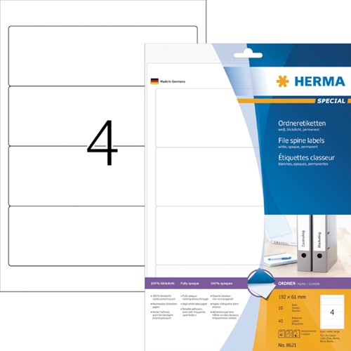 Rugetiket HERMA 5090 smal 38x192mm zelfklevend wit-2