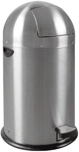 Afvalbak Kickcan metalen binnenbak 33liter mat chroom