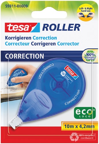 Correctieroller tesa® ecoLogo® rechts & linkshandig 10mx4,2mm blister