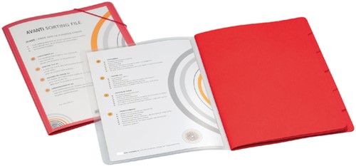 Sorteermap Djois personaliseerbaar A4 6 vakken rood-2