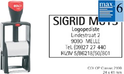 Tekststempel Colop 2100 personaliseerbaar 6regels 41x24mm